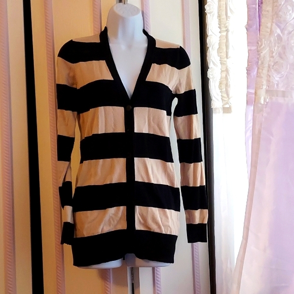 Women's Black and Cream Cardigan - Picture 2 of 2